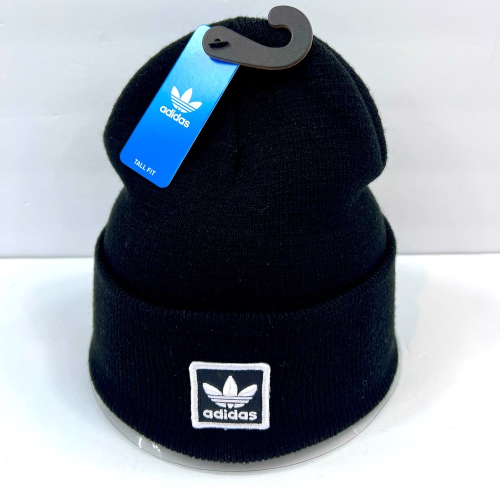 ⭐️ADIDAS💯 BLACK “TALL FIT” BEANIE HAT, ONE SIZE FITS ALL